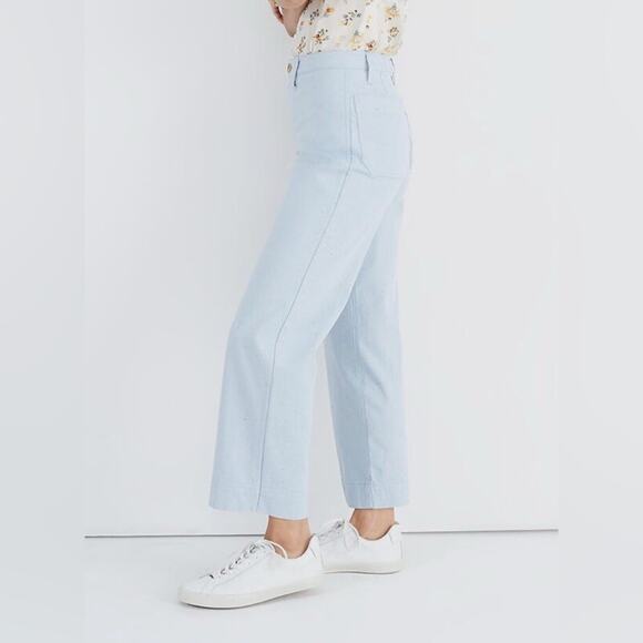 Madewell Denim - Madewell Slim Fit Emmett Wide-Leg Crop Pants in Speckle Size 23
